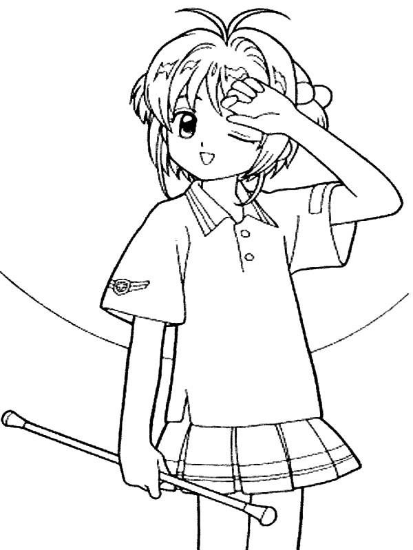 Cardcaptor Sakura, : Cardcaptor Sakura a Little Tired Coloring Page