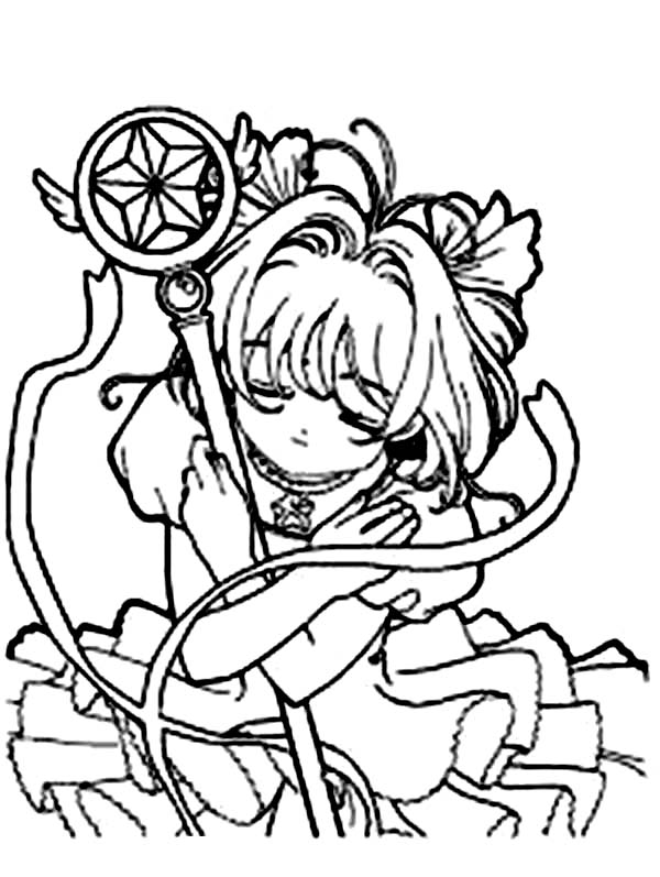 Cardcaptor Sakura, : Cardcaptor Sakura in Action Coloring Page