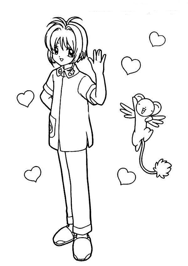 Cardcaptor Sakura, : Greet from Cardcaptor Sakura Characters Coloring Page