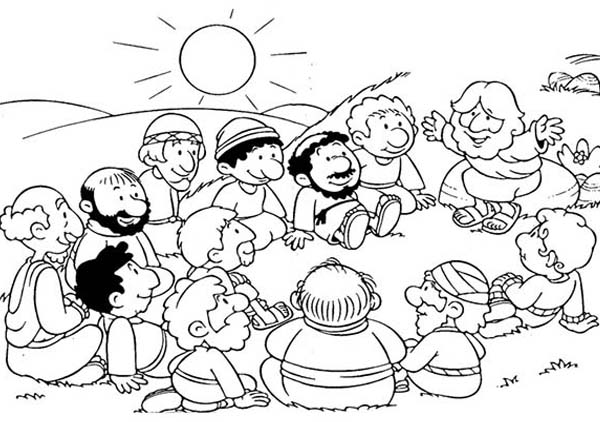 Disciples, : Jesus Gather with His Disciples Coloring Page