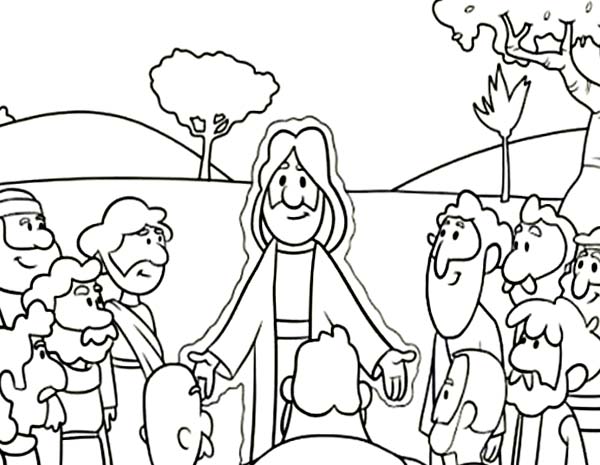 Disciples, : Jesus Teach His Twelve Disciples Coloring Page