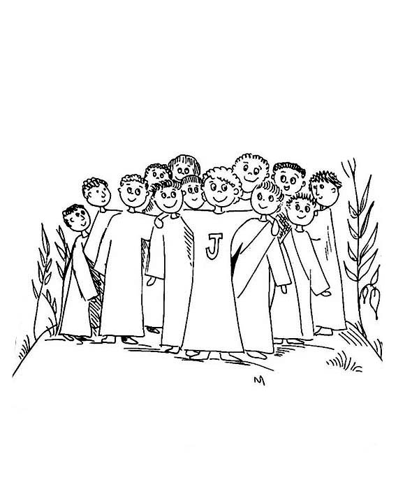 Disciples, : Kids Drawing of Jesus Disciples Coloring Page