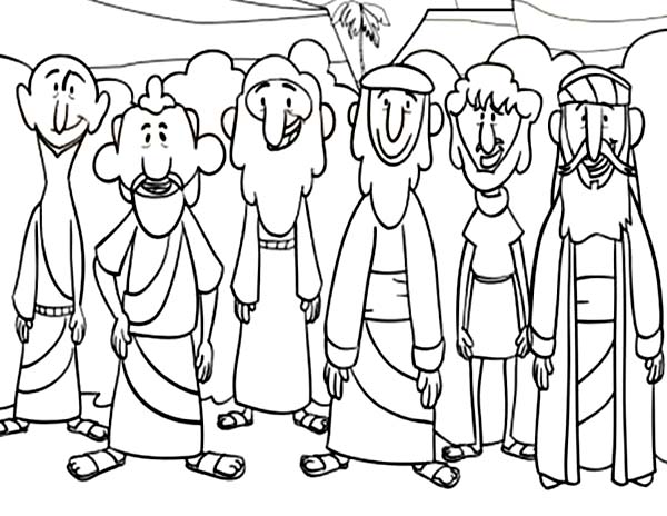 Disciples, : Picture of Jesus Disciples Coloring Page