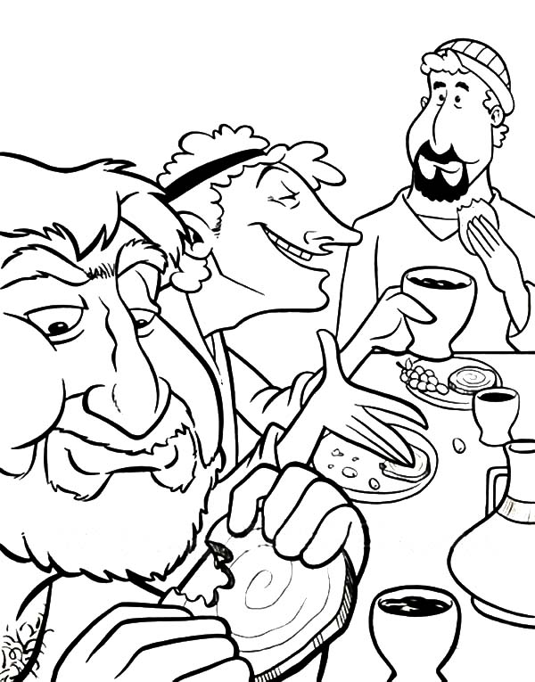 Disciples, : Picture of Jesus Disciples in Last Supper Coloring Page
