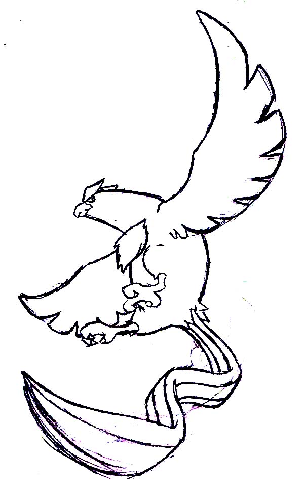 Articuno, : Pokemon Atricuno Sketch Coloring Page