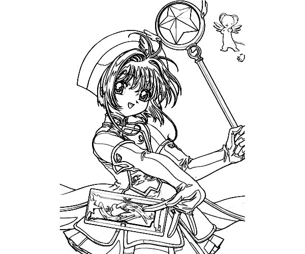 Cardcaptor Sakura, : Sakura Kinomoto from Cardcaptor Sakura Coloring Page