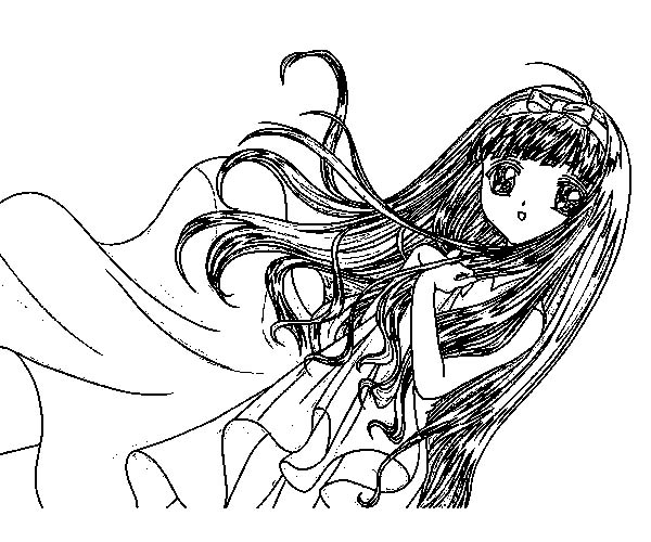 Cardcaptor Sakura, : Tomoyo Daidouji from Cardcaptor Sakura Coloring Page